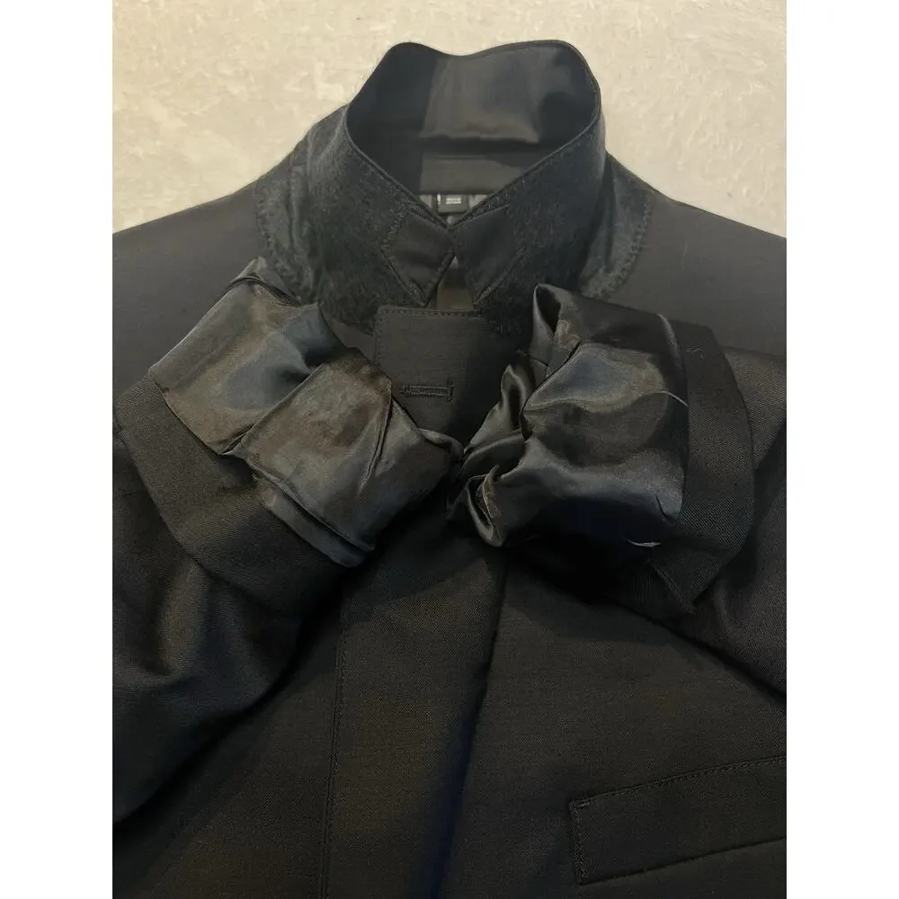 Bonobos Jetsetter Black Suit 36R 29x30 Standard Fit Wool Stretch NWOT